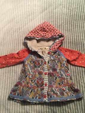 Matilda Jane Coral Hooded Mixed-Print Jacket Size 18-24M EUC